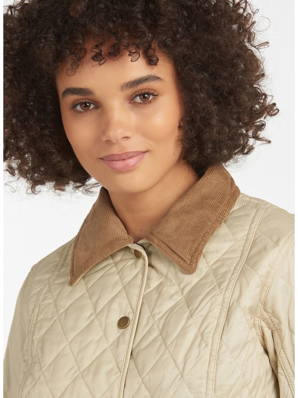 Barbour Liddesdale Quilted Utility Chore Jacket Brown Corduroy Collar size 10 - Picture 7 of 15